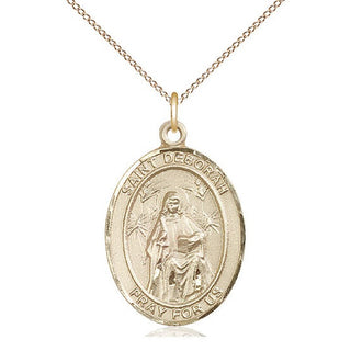 14kt Gold Filled Saint Deborah Medal Catholic Jewelry Engraved Catholic Saint Jewelry