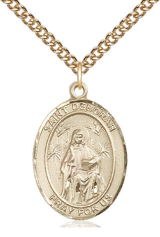 14kt Gold Filled Saint Deborah Medal Catholic Jewelry Engraved Catholic Saint Jewelry