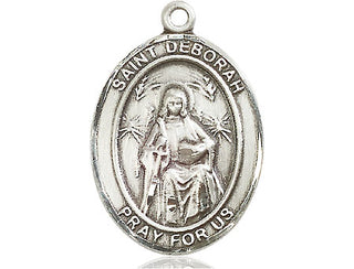 Sterling Silver Saint Deborah Medal Catholic Jewelry Engraved Catholic Saint Jewelry