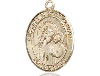 14kt Gold Filled Our Lady of Good Counsel Medal Engraved Catholic Saint Jewelry