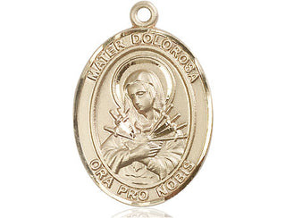 14kt Gold Filled Mater Dolorosa Medal Engraved Catholic Saint Jewelry
