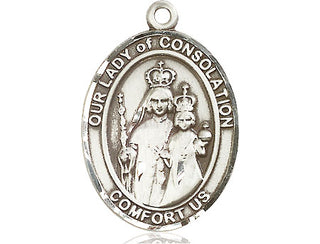 Pewter Our Lady of Consolation Medal Engraved Catholic Saint Jewelry