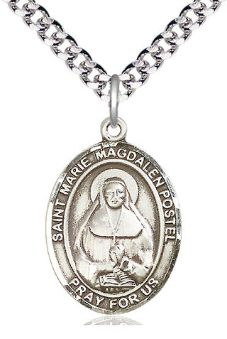 Sterling Silver Marie Magdalen Postel Medal Catholic Jewelry Engraved Catholic Saint Jewelry