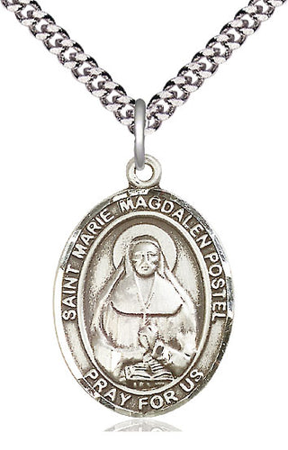 Sterling Silver Marie Magdalen Postel Medal Catholic Jewelry Engraved Catholic Saint Jewelry