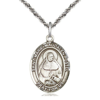 Sterling Silver Marie Magdalen Postel Medal Catholic Jewelry Engraved Catholic Saint Jewelry