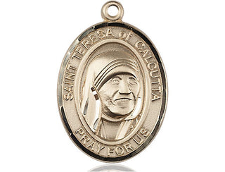 14kt Gold Filled Saint Teresa of Calcutta Medal Engraved Catholic Saint Jewelry
