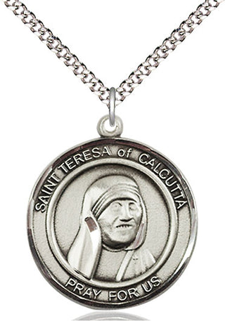 Pewter Saint Teresa of Calcutta Medal Catholic Jewelry Engraved Catholic Saint Jewelry