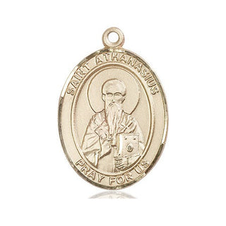 14kt Gold Filled Saint Athanasius Medal Engraved Catholic Saint Jewelry
