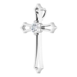 14K White 4.1 mm Round 1/4 CTW Natural Diamond Pendant