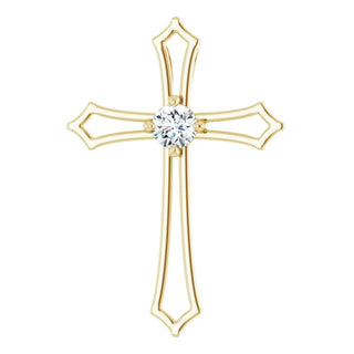 14K Yellow 3.5 mm Round 1/6 CTW Natural Diamond Pendant