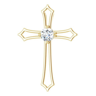 14K Yellow 4.1 mm Round 1/4 CTW Natural Diamond Pendant