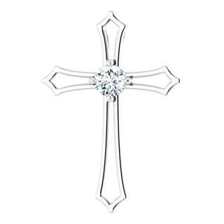 14K White 4.1 mm Round 1/4 CTW Natural Diamond Pendant