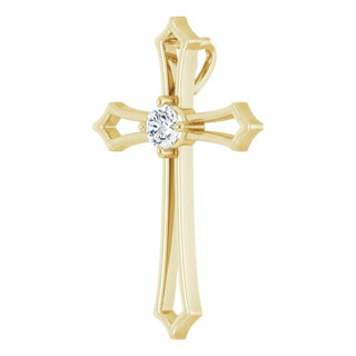 14K Yellow 3.5 mm Round 1/6 CTW Natural Diamond Pendant