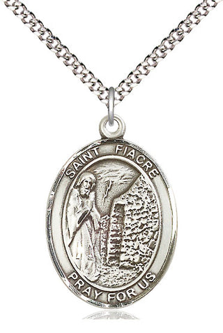 Pewter Saint Fiacre Medal Catholic Jewelry Engraved Catholic Saint Jewelry