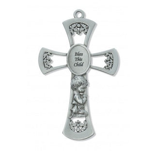  Pewter Baby Boy Cross