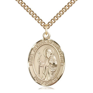 14kt Gold Filled Saint Joseph of Arimathea Medal Catholic Jewelry Engraved Catholic Saint Jewelry