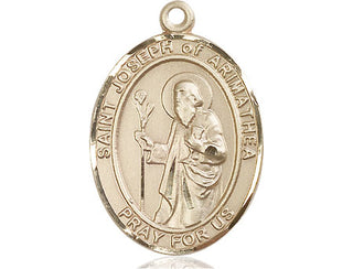 14kt Gold Saint Joseph of Arimathea Medal Engraved Catholic Saint Jewelry
