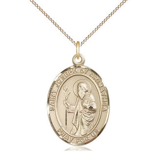 14kt Gold Saint Joseph of Arimathea Medal Engraved Catholic Saint Jewelry