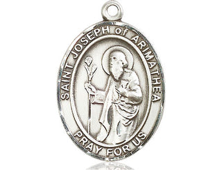Pewter Saint Joseph of Arimathea Medal Engraved Catholic Saint Jewelry