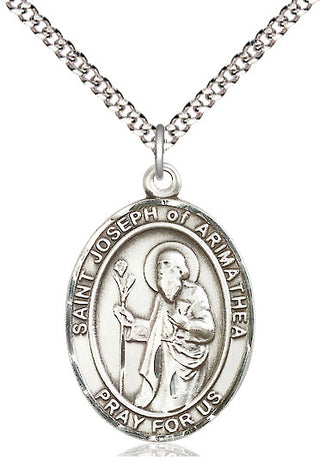 Pewter Saint Joseph of Arimathea Medal Catholic Jewelry Engraved Catholic Saint Jewelry