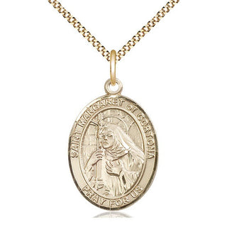 14kt Gold Filled Saint Margaret of Cortona Medal Catholic Jewelry Engraved Catholic Saint Jewelry