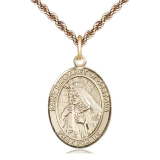 14kt Gold Filled Saint Margaret of Cortona Medal Catholic Jewelry Engraved Catholic Saint Jewelry