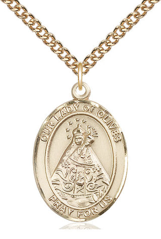 14kt Gold Our Lady of Olives Medal Engraved Catholic Saint Jewelry