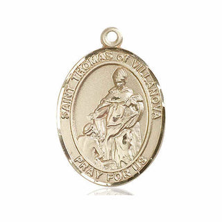 14kt Gold Filled Saint Thomas of Villanova Medal Engraved Catholic Saint Jewelry