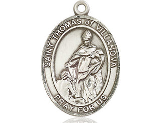 Pewter Saint Thomas of Villanova Medal Engraved Catholic Saint Jewelry