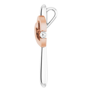 14K White & Rose Cross with Heart Pendant