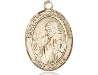 14kt Gold Filled Saint Finnian of Clonard Medal Engraved Catholic Saint Jewelry