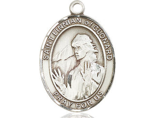 Sterling Silver Saint Finnian of Clonard Medal Catholic Jewelry Engraved Catholic Saint Jewelry