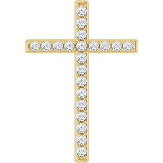14K Yellow 7/8 CTW Natural Diamond Cross Pendant