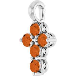 Sterling Silver Natural Citrine Cross Pendant