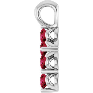 Sterling Silver Natural Ruby Cross Pendant