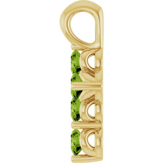 14K Yellow Natural Peridot Cross Pendant