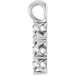 Sterling Silver Natural White Sapphire Cross Pendant