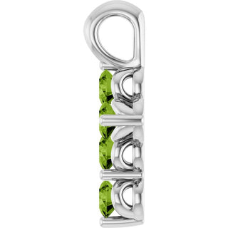 Platinum Natural Peridot Cross Pendant
