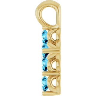 14K Yellow Natural Aquamarine Cross Pendant