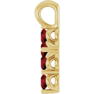 14K Yellow Natural Mozambique Garnet Cross Pendant