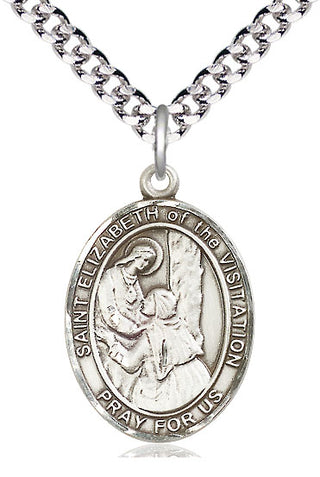 Pewter Saint Elizabeth of the Visitation Medal Catholic Jewelry Engraved Catholic Saint Jewelry