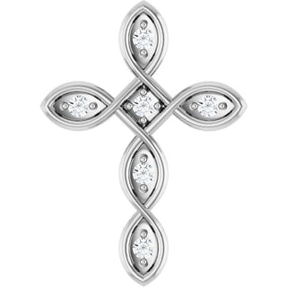 Sterling Silver .08 CTW Natural Diamond Cross Pendant  