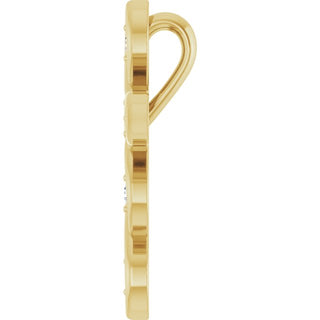 14K Yellow .08 CTW Natural Diamond Cross Pendant  