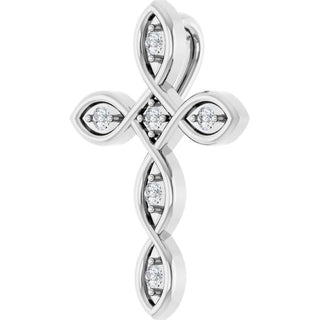 Platinum .08 CTW Natural Diamond Cross Pendant  