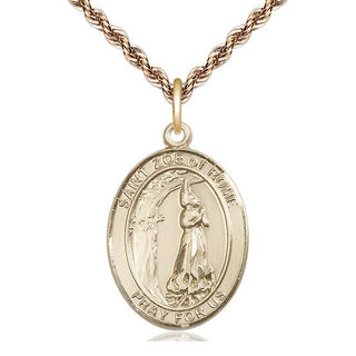 14kt Gold Filled Saint Zoe of Rome Medal Catholic Jewelry Engraved Catholic Saint Jewelry