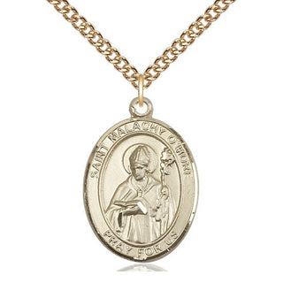 14kt Gold Filled Saint Malachy O'More Medal Catholic Jewelry Engraved Catholic Saint Jewelry