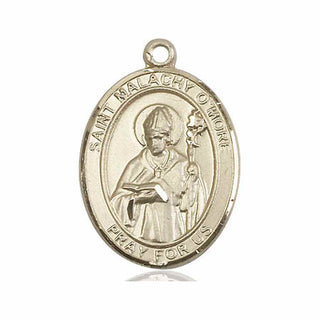 14kt Gold Saint Malachy O'More Medal Engraved Catholic Saint Jewelry