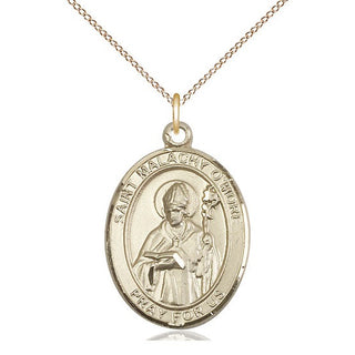14kt Gold Saint Malachy O'More Medal Engraved Catholic Saint Jewelry