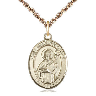 14kt Gold Saint Malachy O'More Medal Engraved Catholic Saint Jewelry