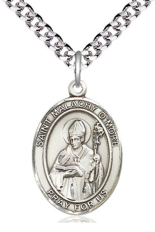 Pewter Saint Malachy O'More Medal Catholic Jewelry Engraved Catholic Saint Jewelry